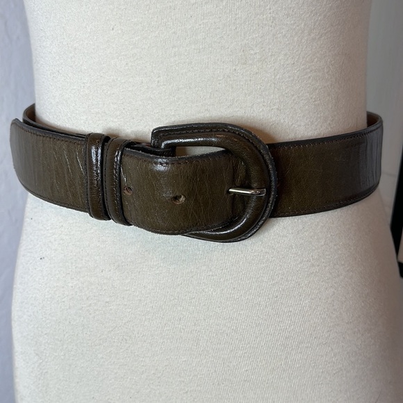 Ports International Green Buffalo Calf Leather Belt Size S main image 4